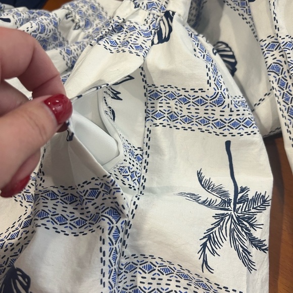 Calypso St.Barth blue & white cotton shell print 3/4 sleeve Zoe mini dress M - Picture 7 of 10